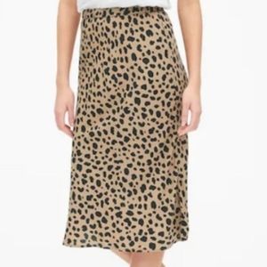 Gap Leopard Print Pull On Midi Skirt